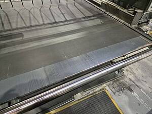 Conveyor belt being vulcanised for durability and performance.
