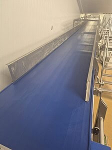 High-quality blue conveyor belt for efficient material handling.